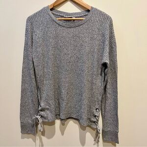Gray Knit Long Sleeves with Side Ties